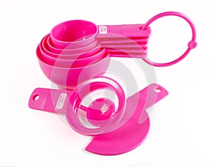 Pink plastic baking utensils