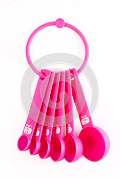 Pink plastic baking utensils