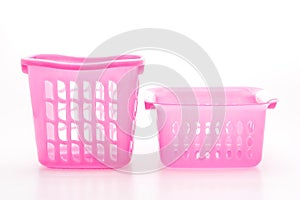 pink plastic basket