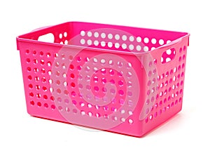 Pink plastic basket