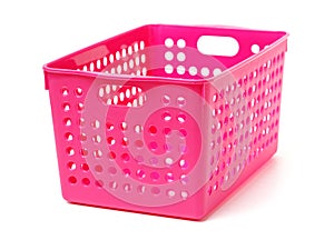Pink plastic basket