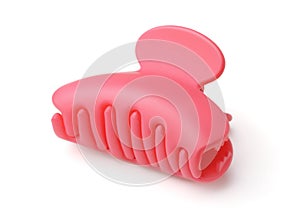 Pink plastic claw hair clip