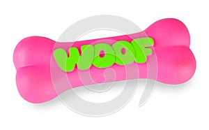 Pink plastic dog chew toy