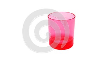 Pink plastic glass