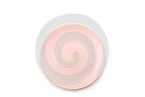 Pink plate isolated on white