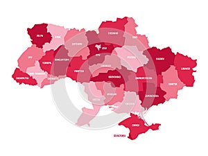 Ukraine - administrative map of oblasts photo