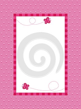 Pink polka dot background with frame