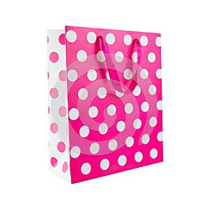 Pink polka dot gift bag