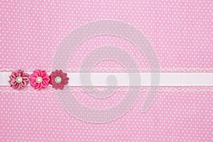 Pink polka dot textile