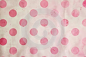 Pink polka dots scattered on a white background, Dainty pink polka dots scattered across the canvas in a playful pattern photo