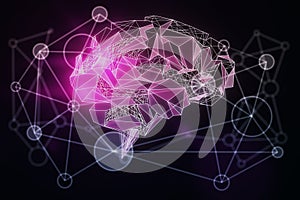 Pink polygonal brain