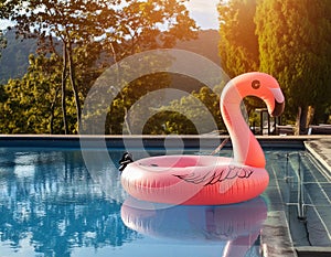 Pink pool floats. Pink pool float, pool ring in cool blue refreshing blue pool