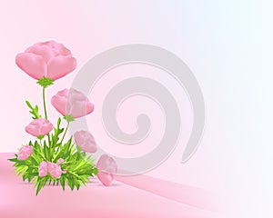 Pink poppies, cdr vector