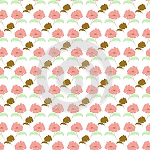 Pink poppy floweers pattern.