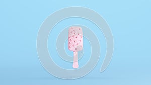 Pink Popsicle Ice-Cream Cold Food Ice Cream Summer Dessert Kitsch Blue Background