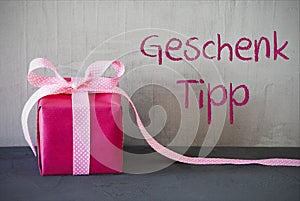 Pink Present, Geschenk Tipp Means Gift Tip photo