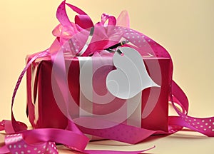 Pink Present with Polka Dot Ribbon
