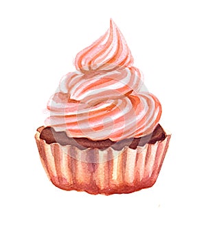 Pink puncake watercolor illustration