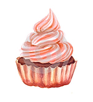 Pink puncake watercolor illustration photo