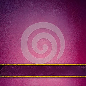 Pink and purple background with elegant gold stripes on blank label