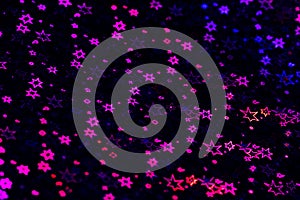 pink, purple, blue holographic stars abstract patterned background