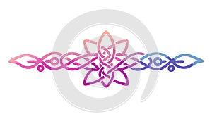 Pink Purple Celtic Knot Gradient Border Element, vector design Generative AI