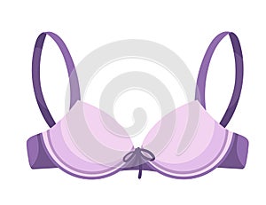 Pink and purple color glamour style bra underwear vector illustration isolated on white background