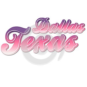 Pink purple 3d typography Dallas Texas logo design photo