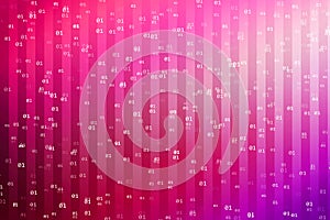 Pink purple digital background. With vertical stripes and code numbers