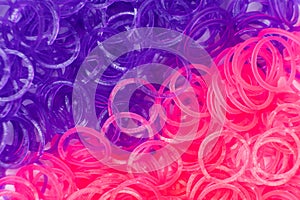 Pink and purple elastic bands for weaving bracelets for girls