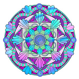 Pink and Purple Geometric Mandala