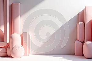 Pink-Purple Gradient with Geometric Pillars