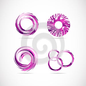 Pink purple logo circles elements icon set