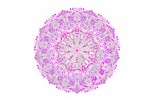 Pink/ purple Mandala on a white background