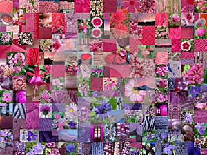 PINK PURPLE patchwork photomontage background