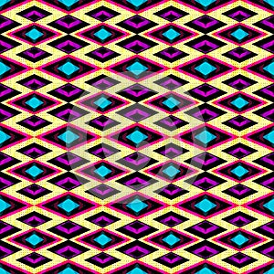 Pink and purple polygons on a light background seamless geometric pattern