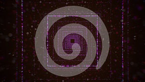 Pink or purple shining corridor of shimmering space dust, seamless loop. Motion. Seamless loop infinite tunnel on a