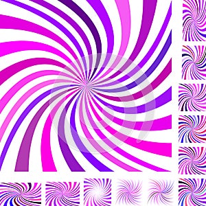 Pink purple spiral background set