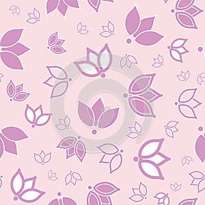 Pink purple tulip allover seamless print background design