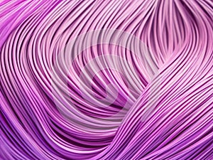 Pink purple violet lilac colorful stripes, waves, lines, curls and bumps. Abstract beautiful background. Soft voluminous