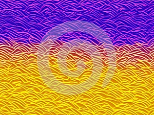 Pink purple violet lilac yellow blue stripes, waves, lines, curls and bumps. Abstract beautiful background. Soft