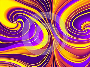 Pink purple violet lilac yellow blue stripes, waves, lines, curls and bumps. Abstract beautiful background. Soft