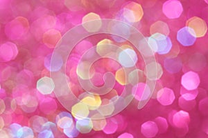 Pink, purple, white, yellow and turquoise soft lights abstract background
