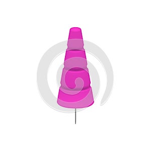 Pink push pin in shape of tree