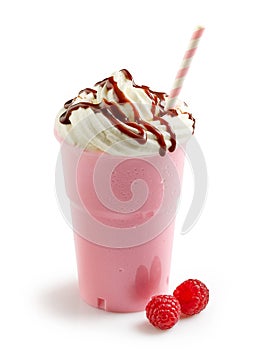 Pink raspberry milkshake