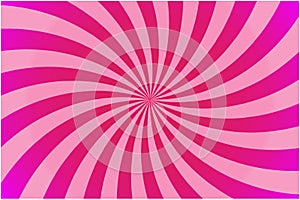 Pink rays in retro style on light background. Vector stripe pattern. Bright star. Sun texture. Line vector