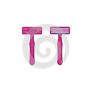Pink razor front and back view