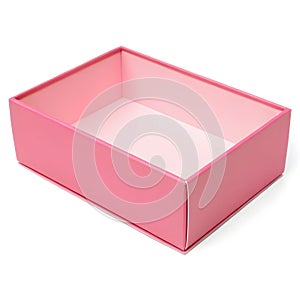 Pink rectangular box isolated on white background