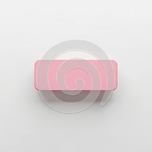 Pink rectangular object with rounded edges isolated on white background