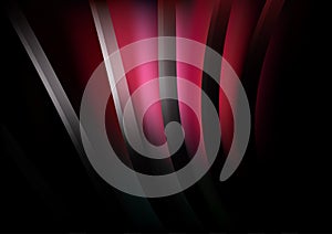 Pink Red and Black Abstract Curved Stripes Background